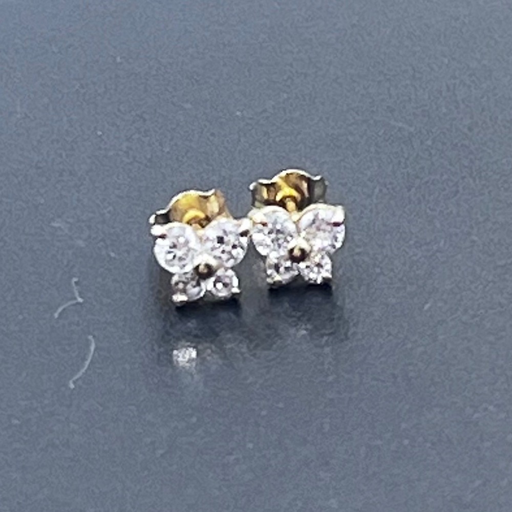 CB Stark Jewelers 14K
Yellow Gold Butterfly Cluster Stud Earrings 0.5g Cubic CZ